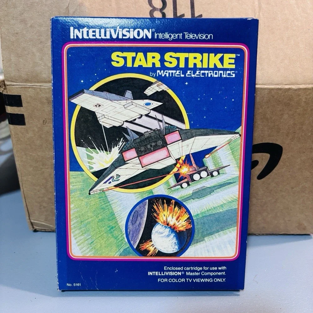 Intellivision 1981 Star Strike Video Game & Manual Cartridge Clean in Box